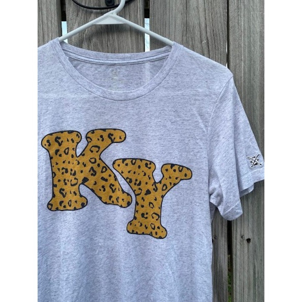 Shop‎ Local Kentucky KY Leopard Print Graphic T-Shirt Heather Grey Small - Picture 2 of 4